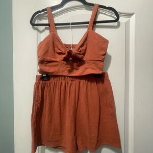 Rust Orange Sleeveless two piece set